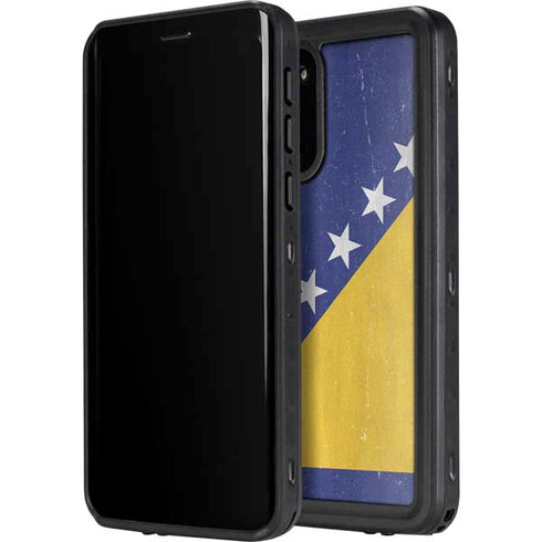 Bosnia and Herzegovina Flag Distressed Galaxy S20 Plus Waterproof Case